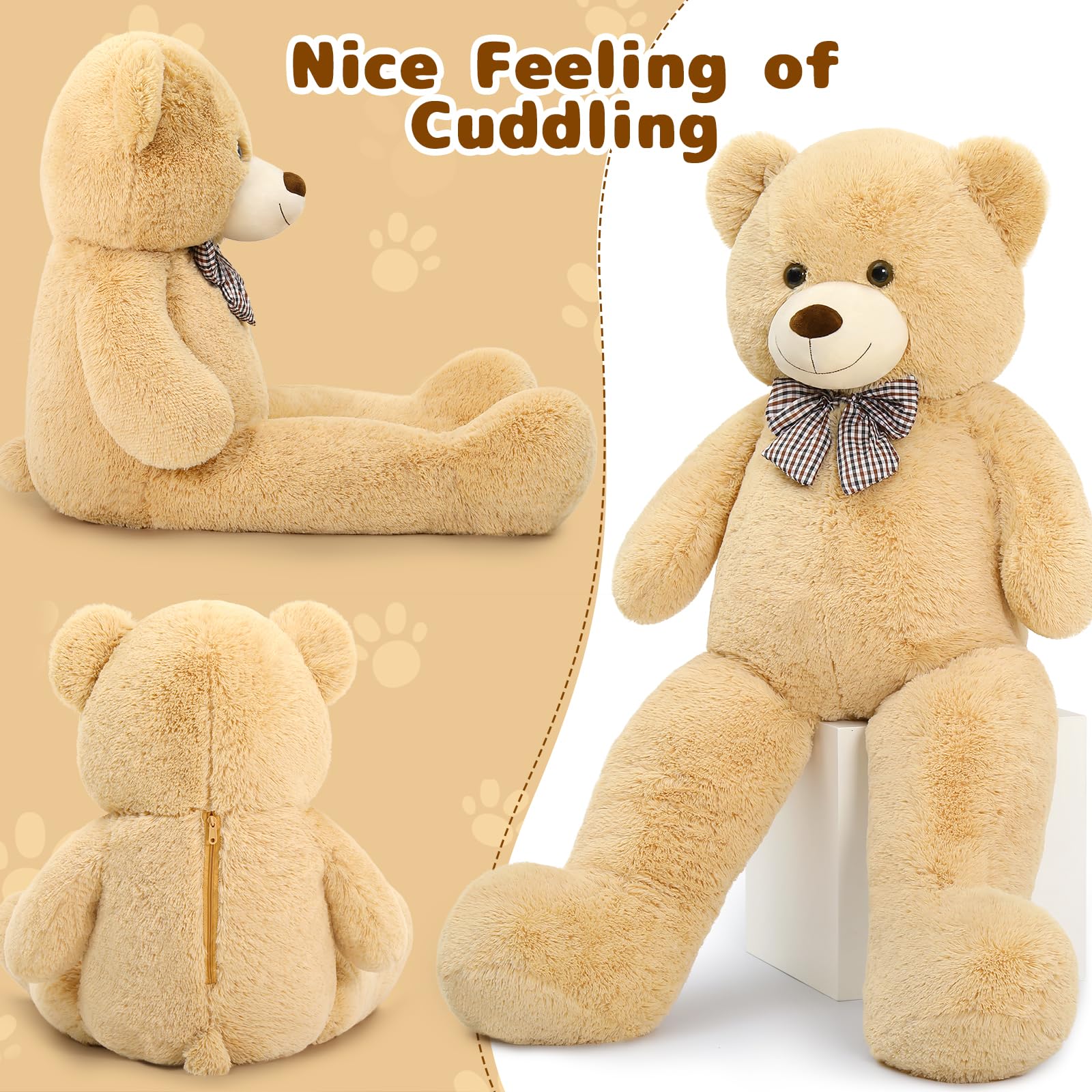 MaoGoLan giant teddy bear tan color adds warm room charm