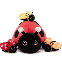 Glow-in-the-dark antennae add nighttime sparkle to MaoGoLan ladybug plush.