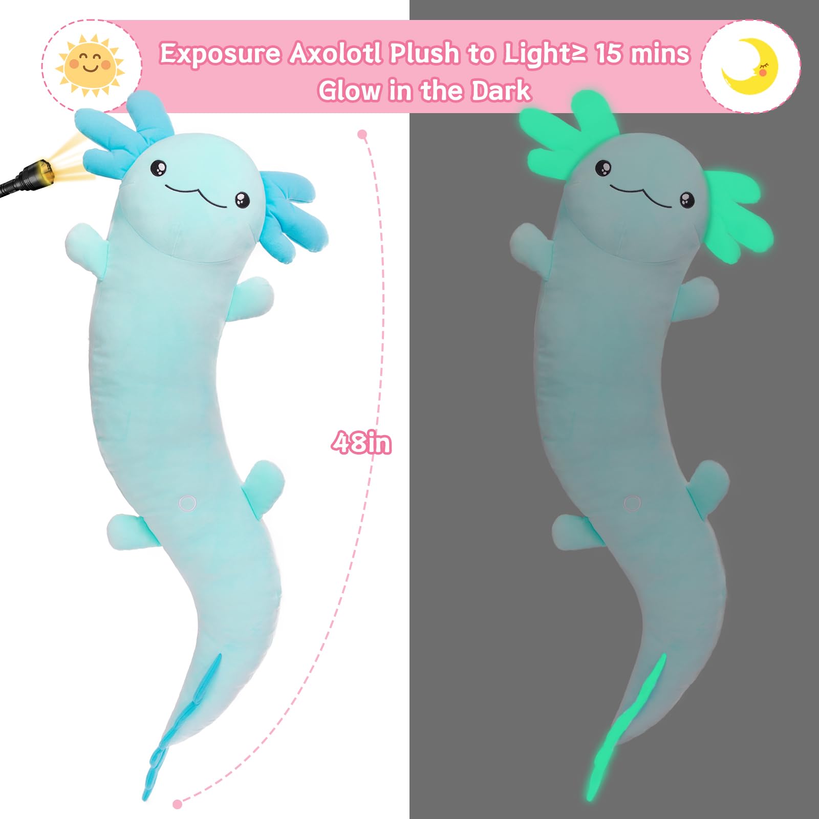 MaoGoLan large blue salamander plush decor for sofa, bed, or desk.