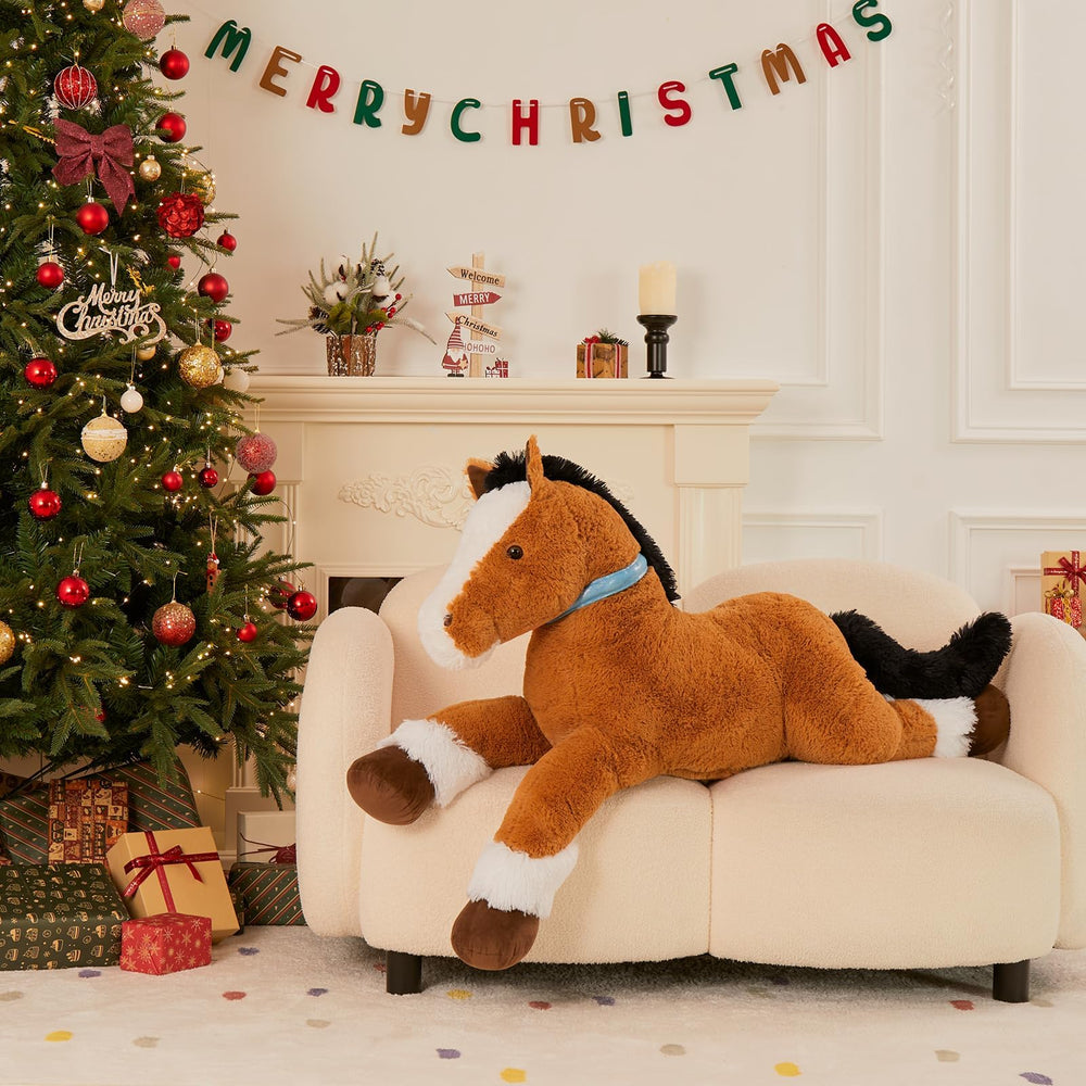 MaoGoLan giant pony plush pillow, perfect for cozy reading corners and naptime.