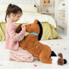 MaoGoLan 33 inch horse plush pose, doubles as a soft sleeping pillow.