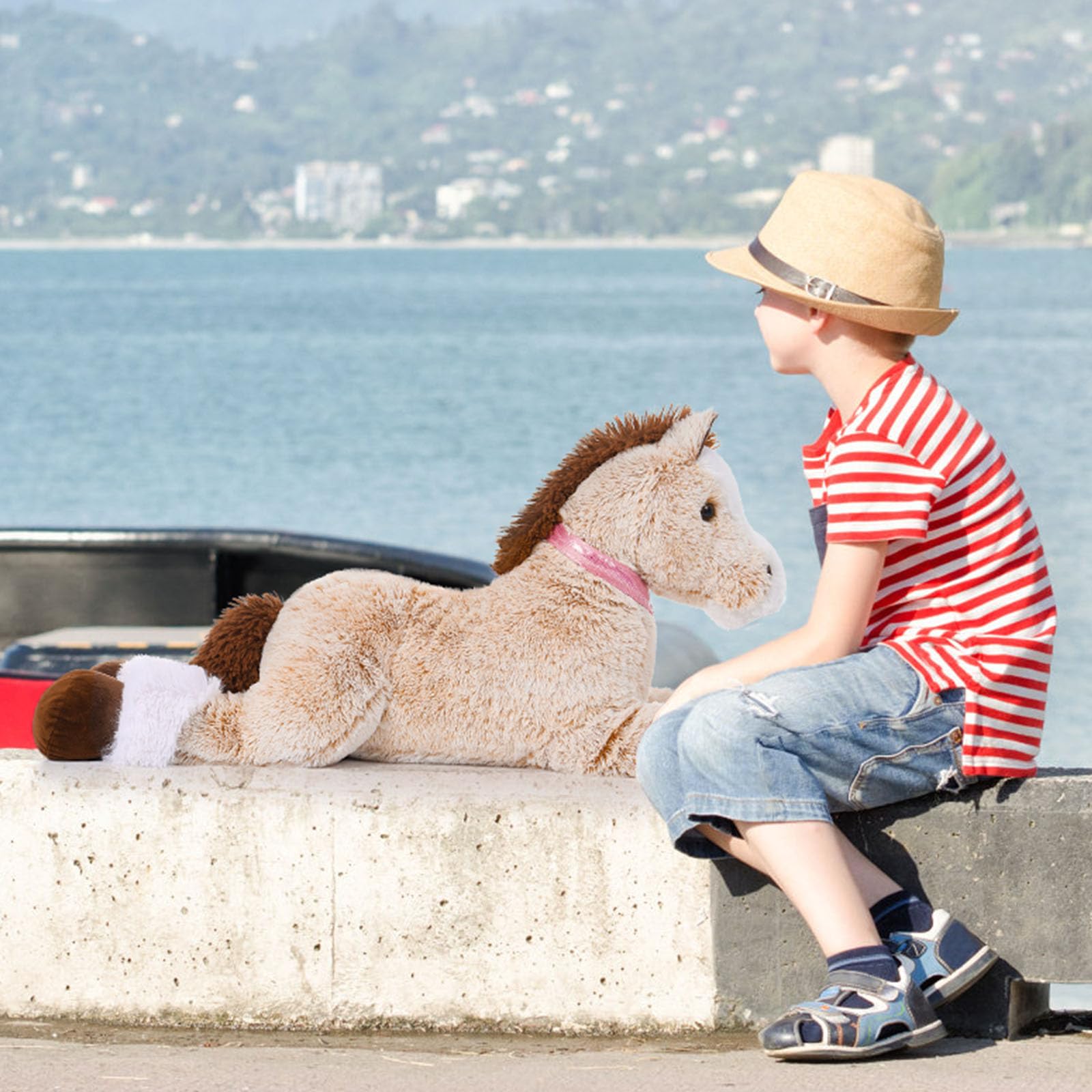 MaoGoLan large horse plush side view, durable and perfect for imaginative play