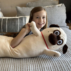 MaoGoLan long pug body pillow provides versatile comfort in bed or on the sofa.