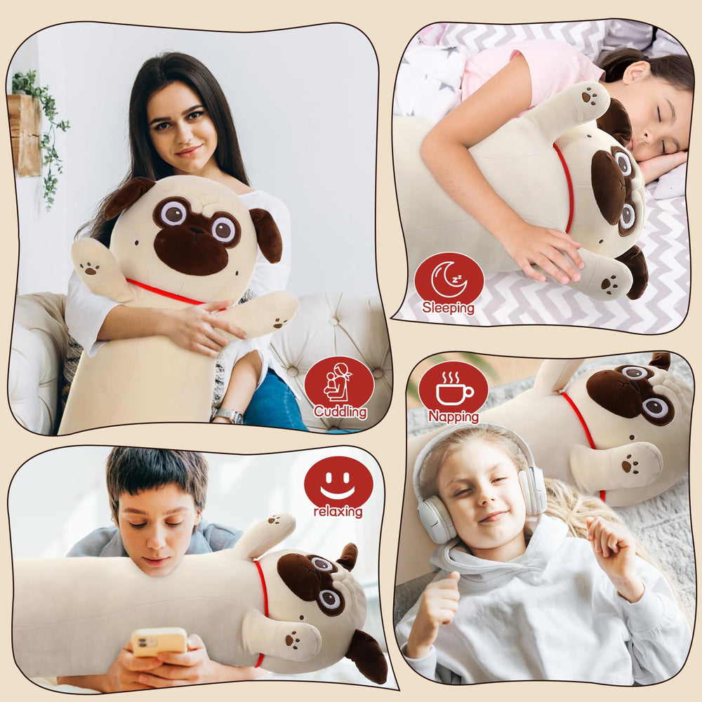 MaoGoLan machine-washable pug pillow easy care after play or travel.