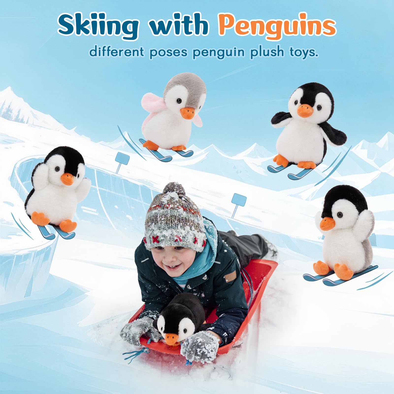 MaoGoLan penguin plush sitting pose inspires classroom storytelling.
