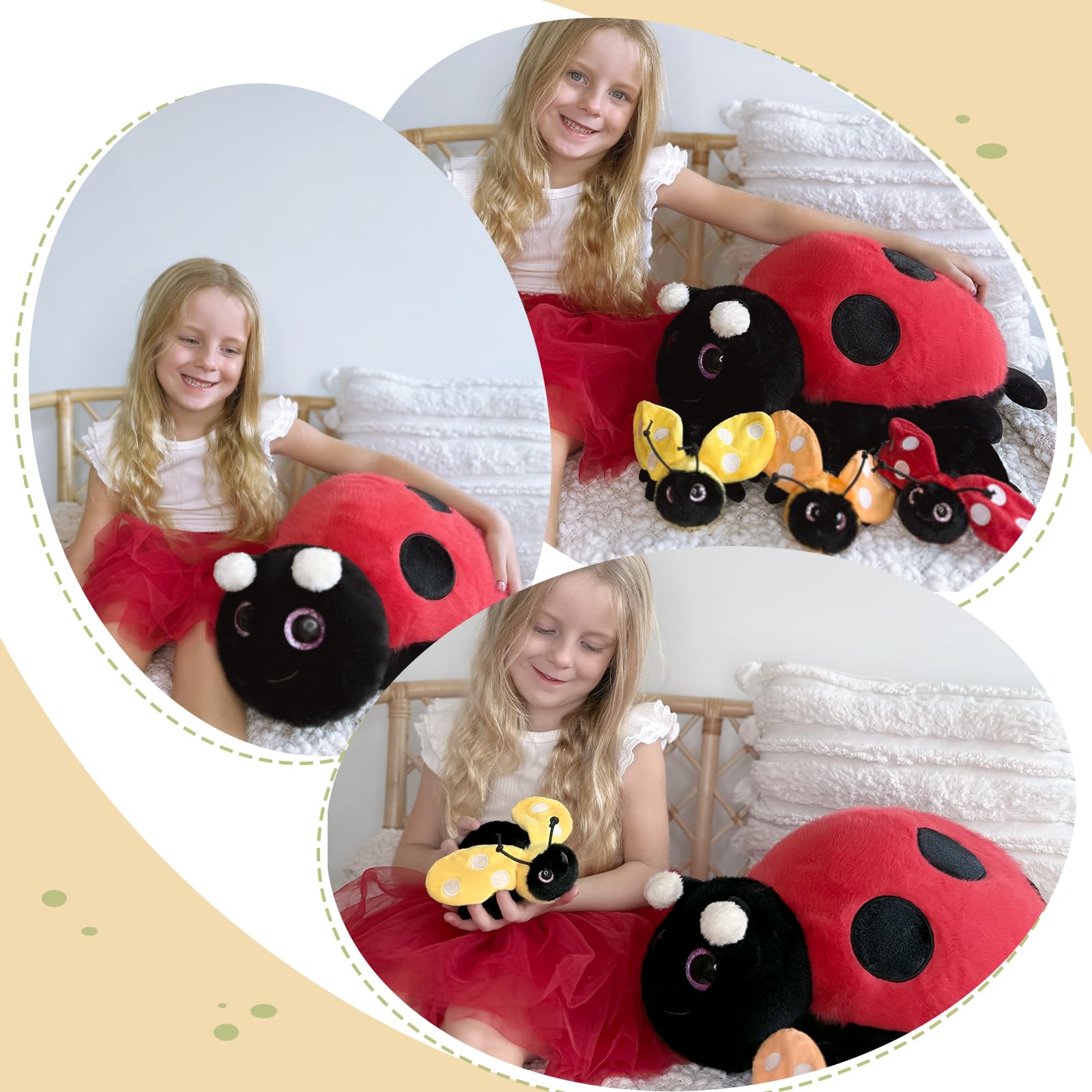 Soft MaoGoLan plush with giant mama ladybug for travel and comfort.