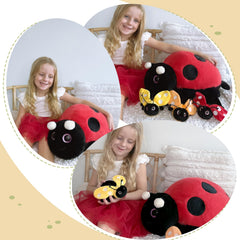 Soft MaoGoLan plush with giant mama ladybug for travel and comfort.