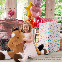 MaoGoLan soft pony with rein ideal for storytelling and décor in playrooms.