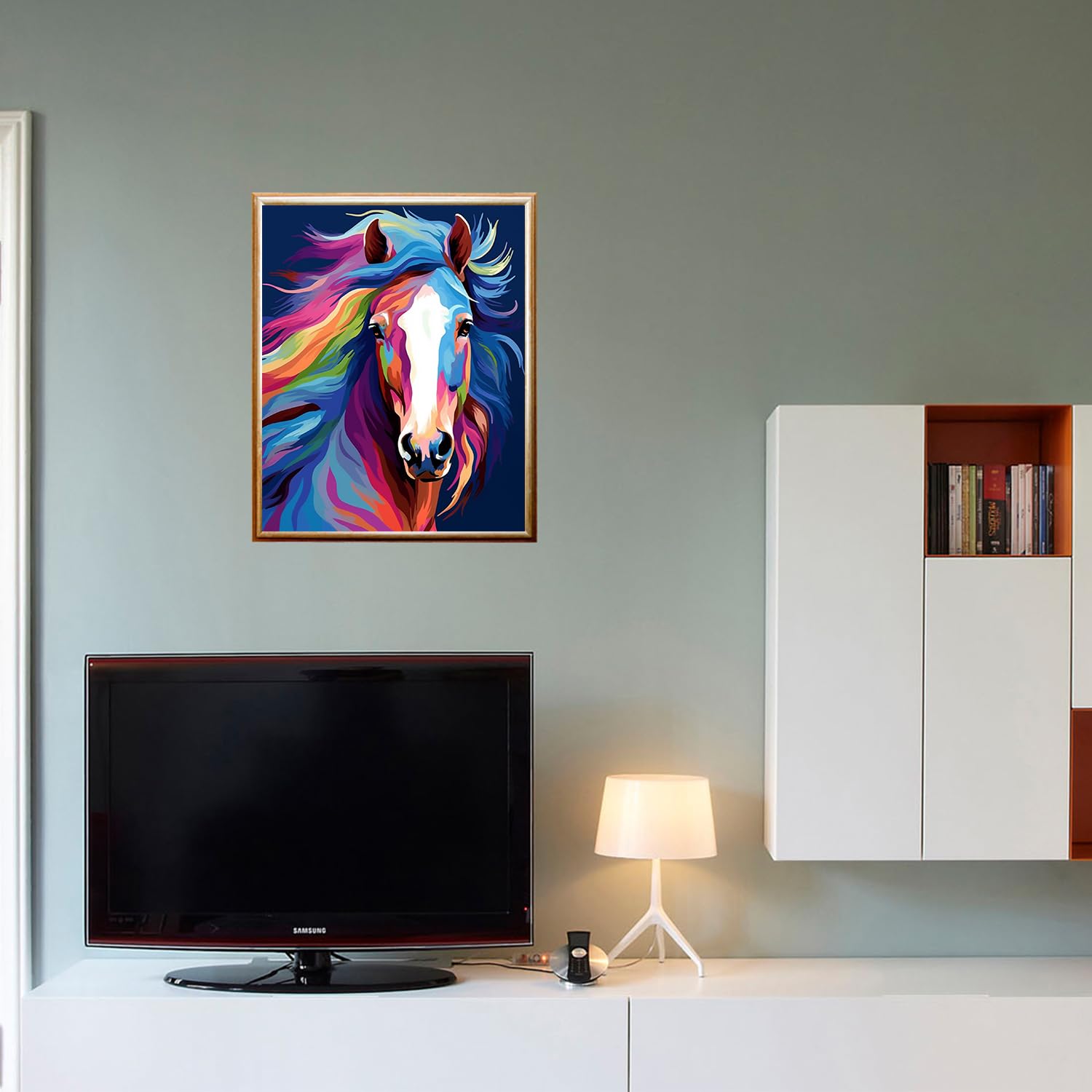 Maomaomi colored horse-head painting idea to decorate a wall