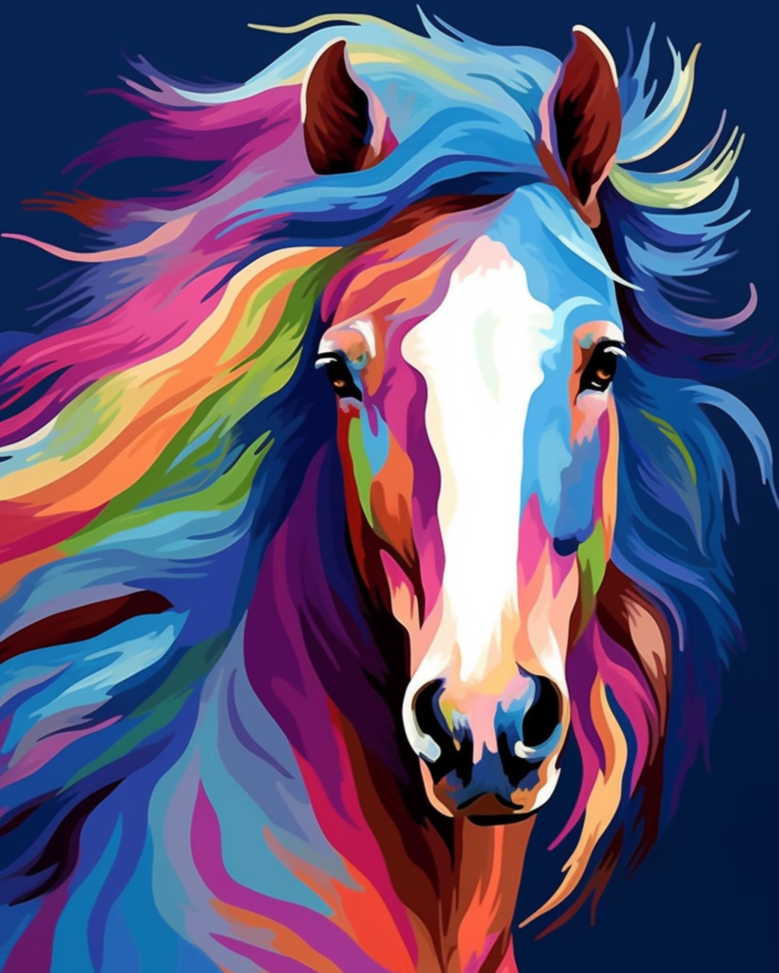 Maomaomi Paint by Numbers Horse Head on canvas for calm beginner creativity