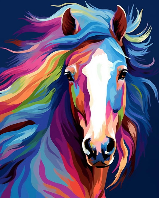 Maomaomi Paint by Numbers Horse Head on canvas for calm beginner creativity