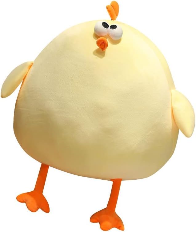 Maomoto funny fat chicken plush pillow viewed head-on for playful bedside decor.