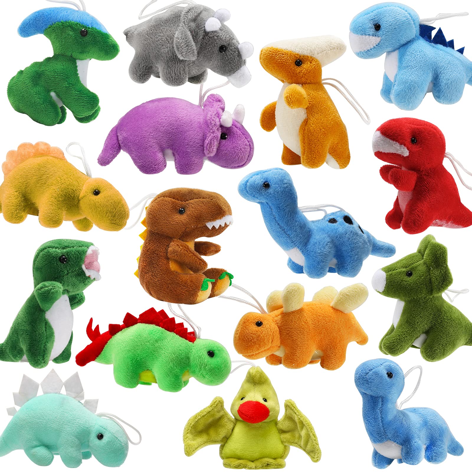 MAPIXO 16-pack plush dinosaurs variety for imaginative play