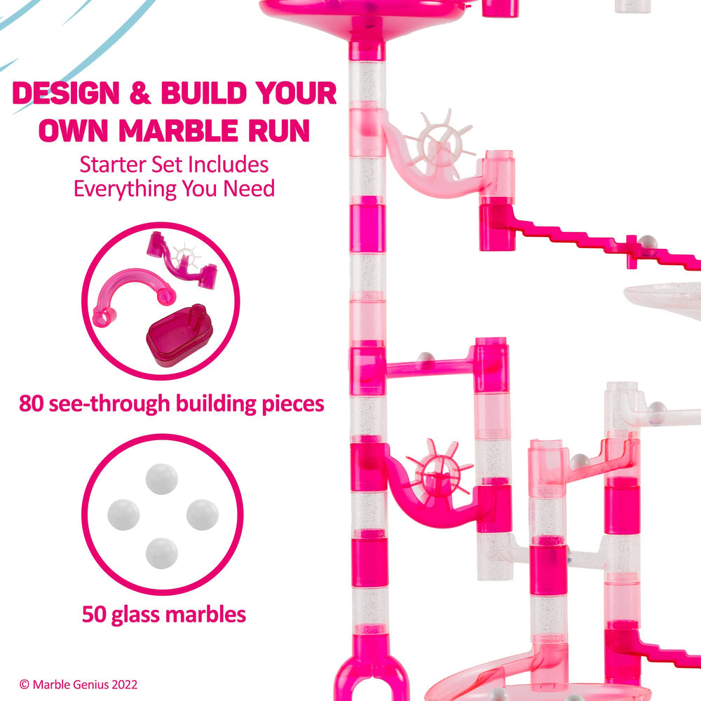 Marble Genius action pieces show moving elements for dynamic tracks.