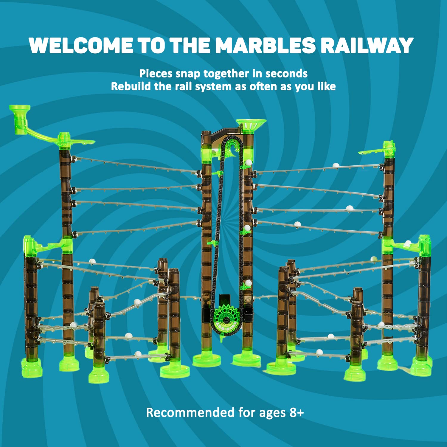 Marble Genius app provides interactive instructions and building challenges.
