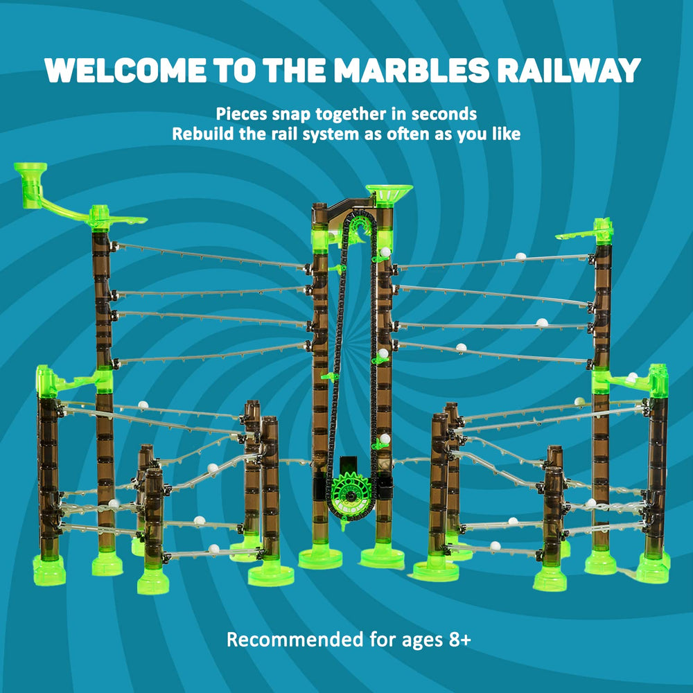 Marble Genius app provides interactive instructions and building challenges.