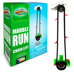 Marble Genius Automatic Chain Lift in action elevates marbles for endless play
