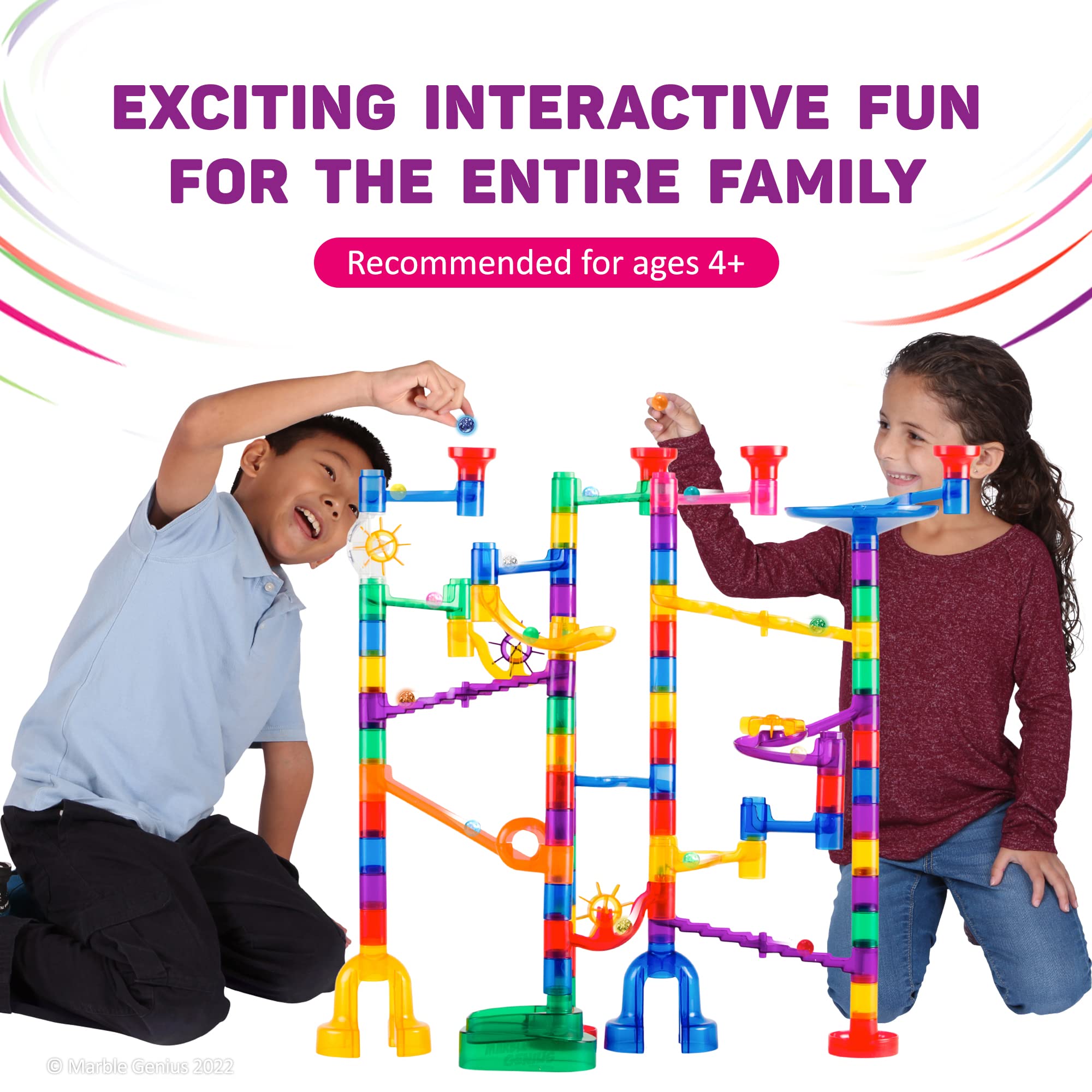 Marble Genius Easy Assembly durable pieces highlights simple snap-together construction.