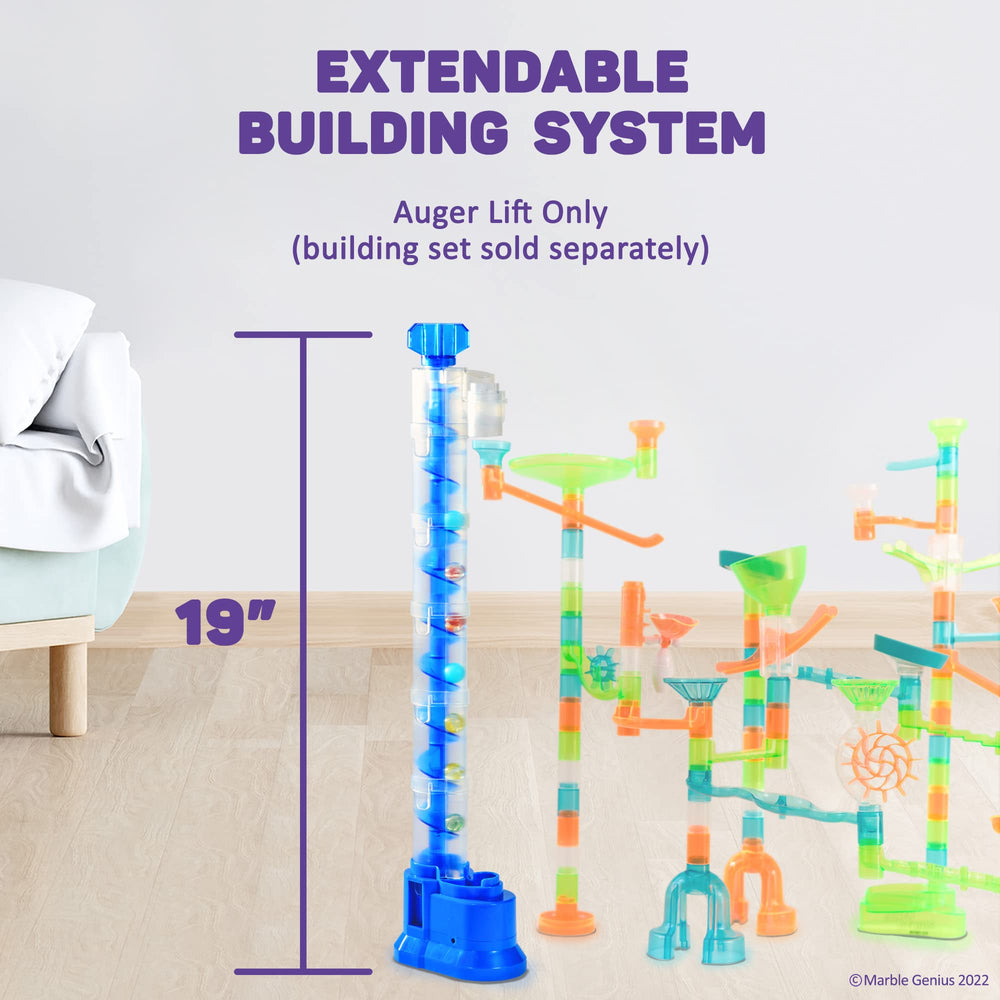 Marble Genius Expandable Lift blue side-angle view shows modular tubes