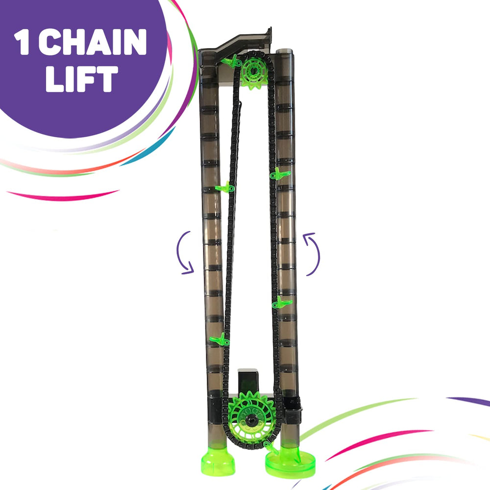 Marble Genius marble rails addon supports dynamic, multi-level marble runs.