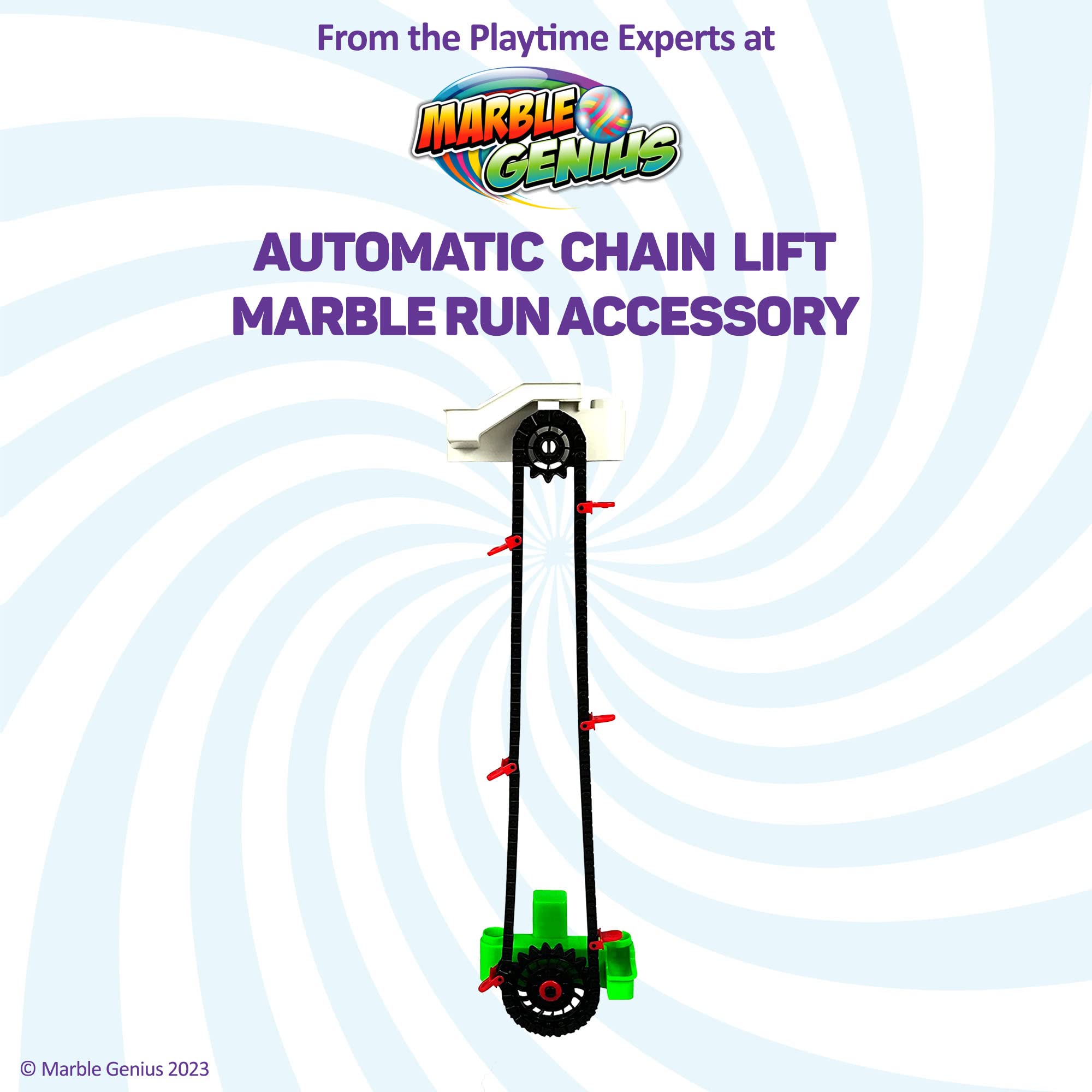 Marble Genius Marble Run Setup shows easy assembly and customization