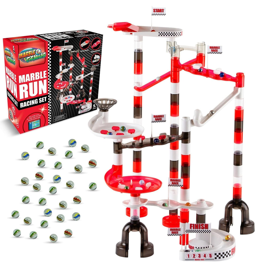 Marble Genius marble run pieces for creative building and endless play.
