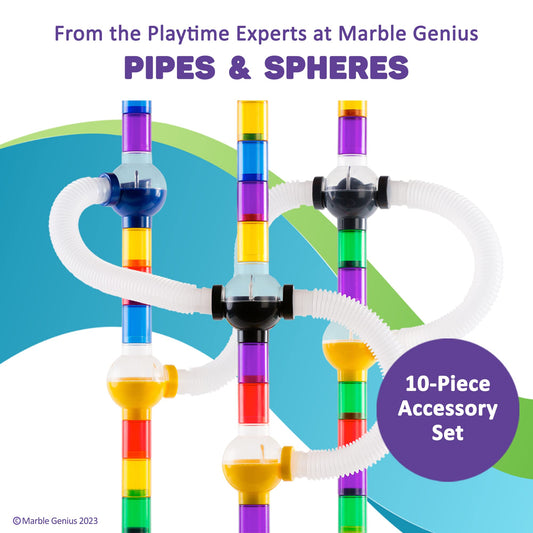 Marble Genius ramp and sphere for dynamic climbs and drops