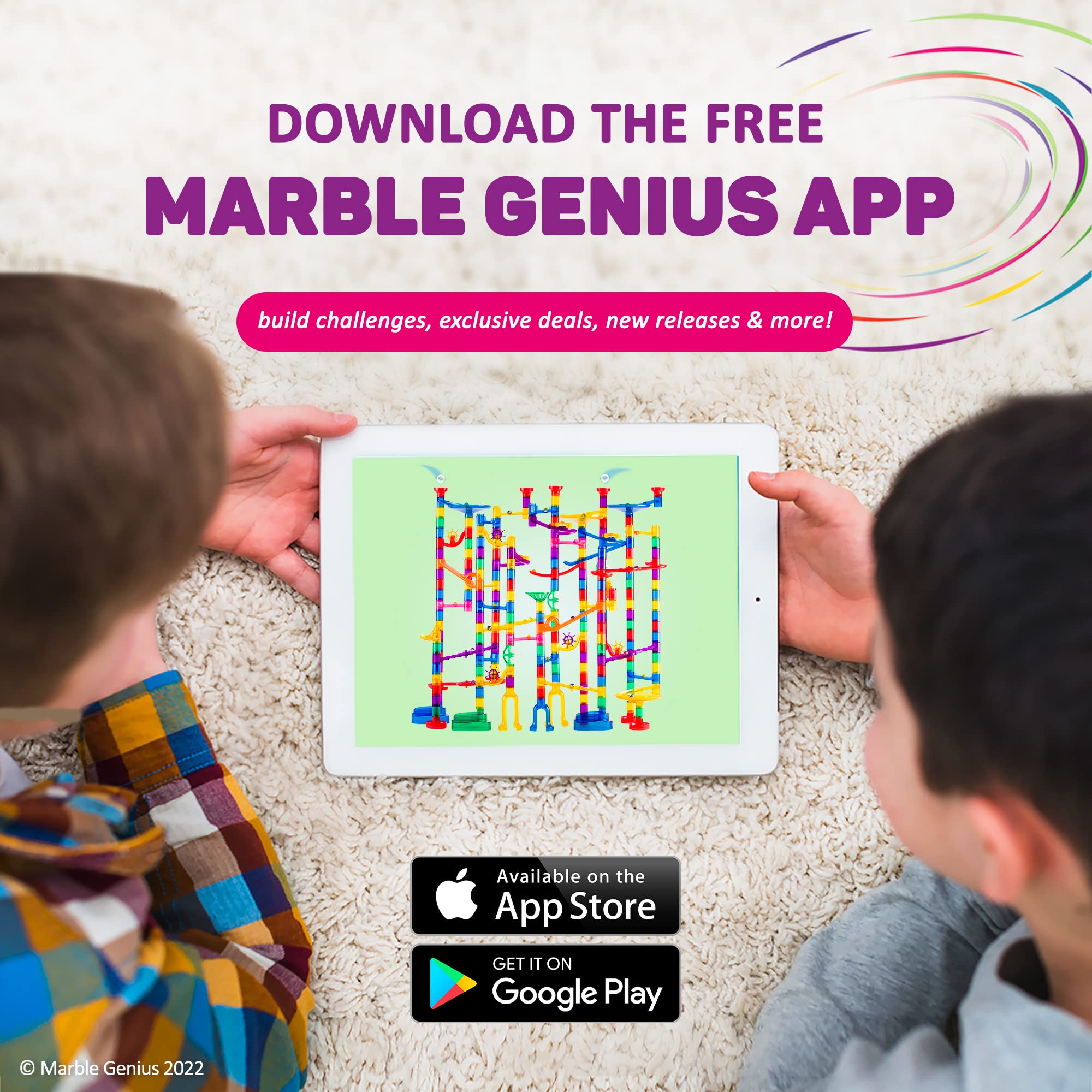 Marble Genius space themed play sparks imagination during family sessions
