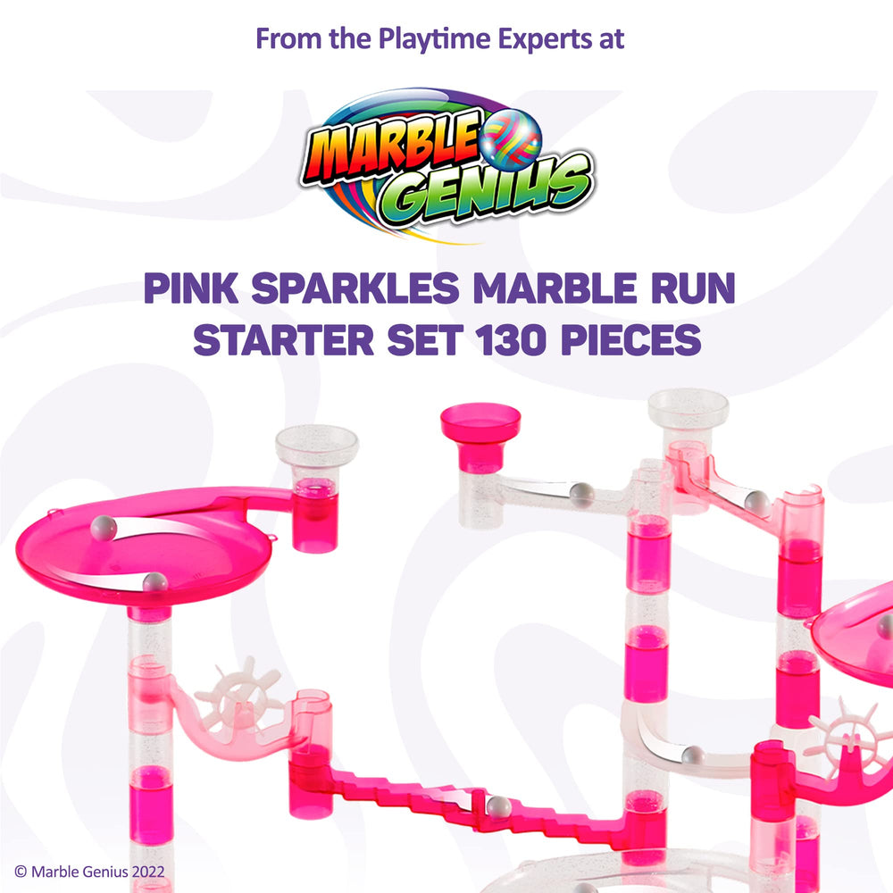 Marble Genius translucent pieces reveal marble motion as you build.