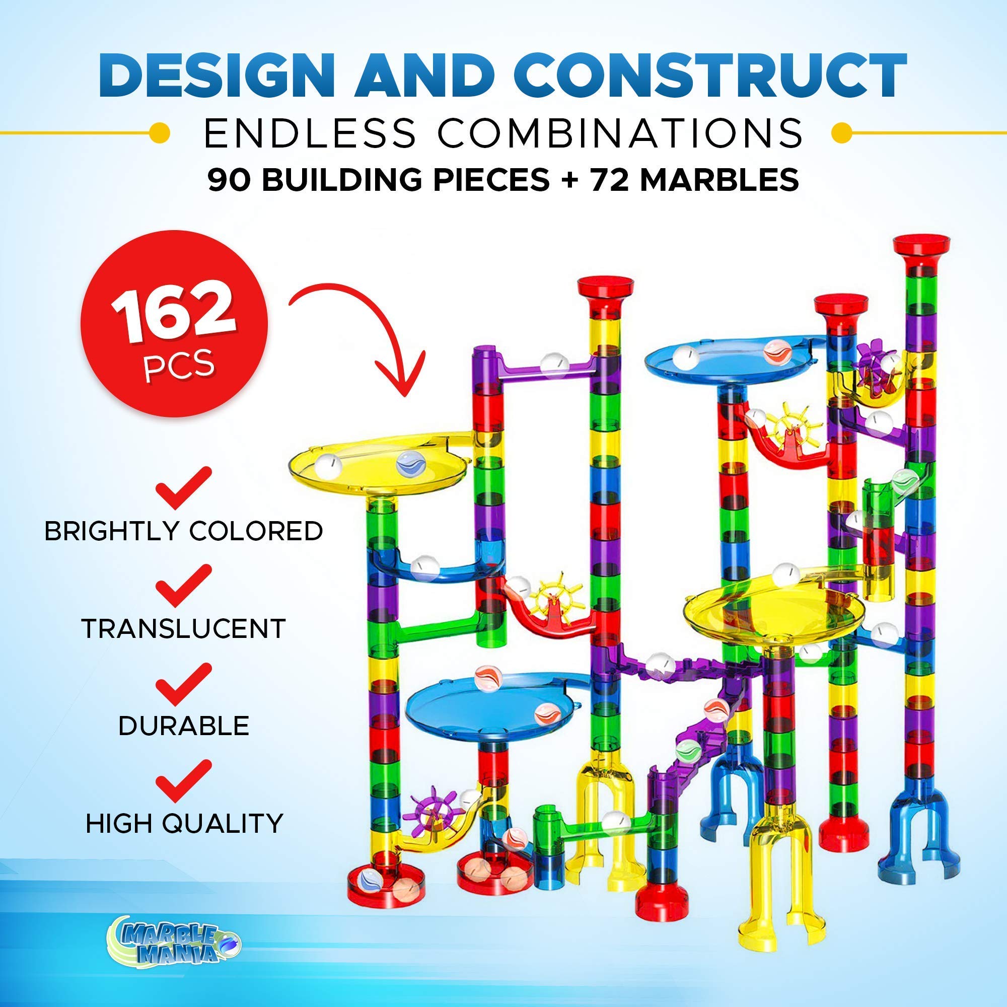 Marble Mania see-through pieces let children trace the marble path.
