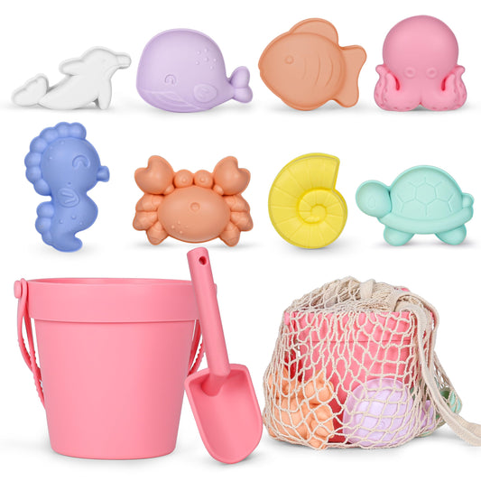 MarcZero silicone beach bucket with soft grip for sand play