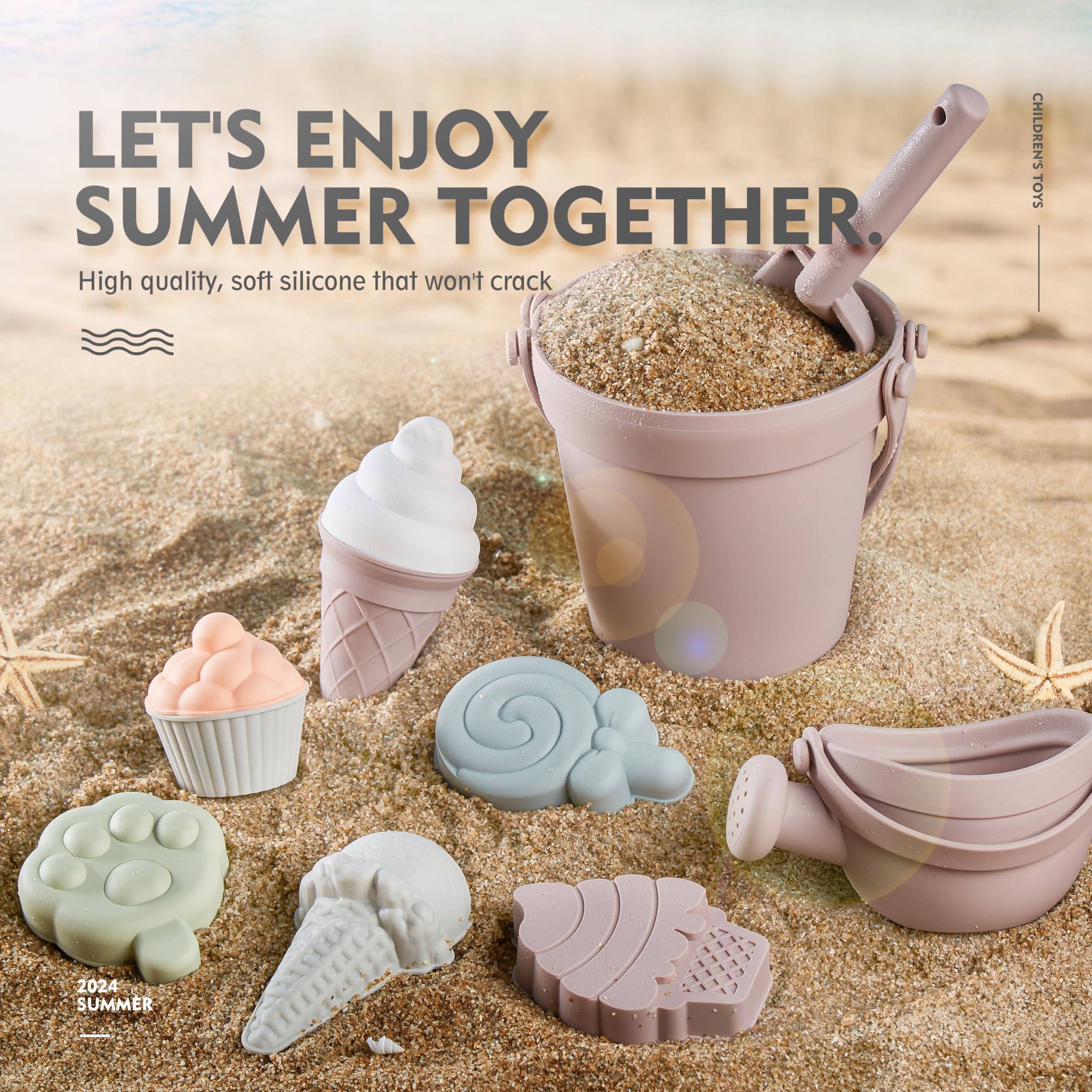MarcZero silicone shovel pink with flexible grip for sand fun