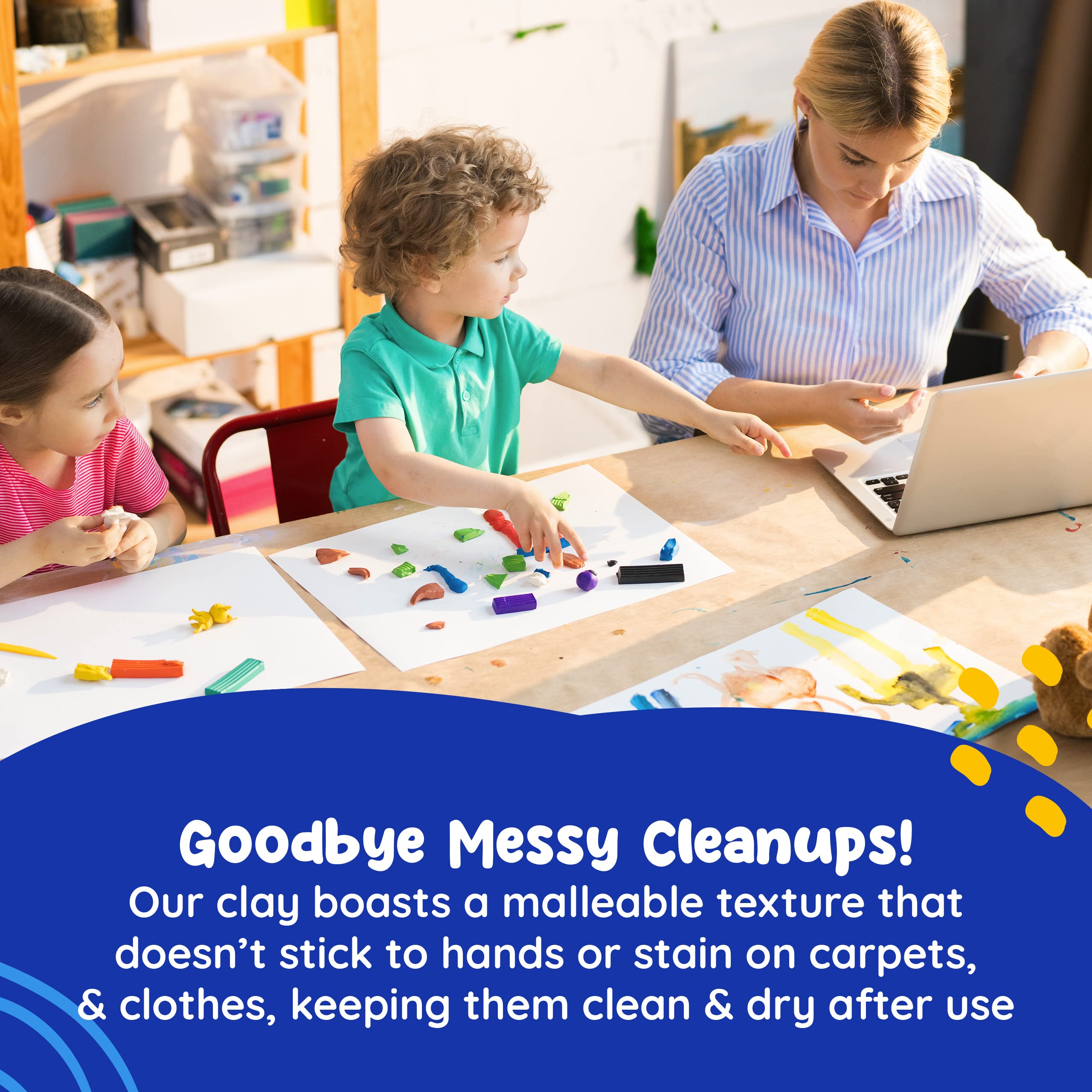 Marie's Kids Modeling Clay is reusable after drying; simply add water and knead for continued play.