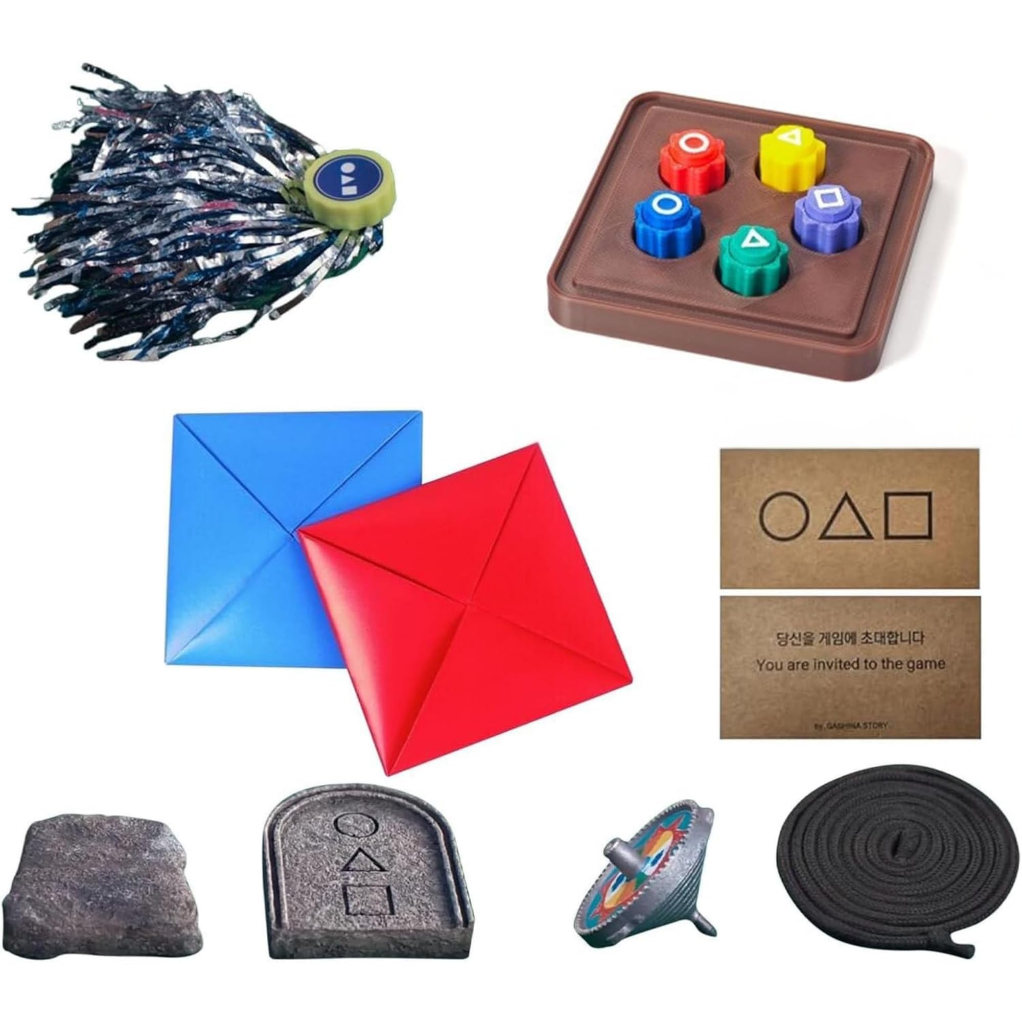 Markhomia Gonggi game set front view for family play and travel
