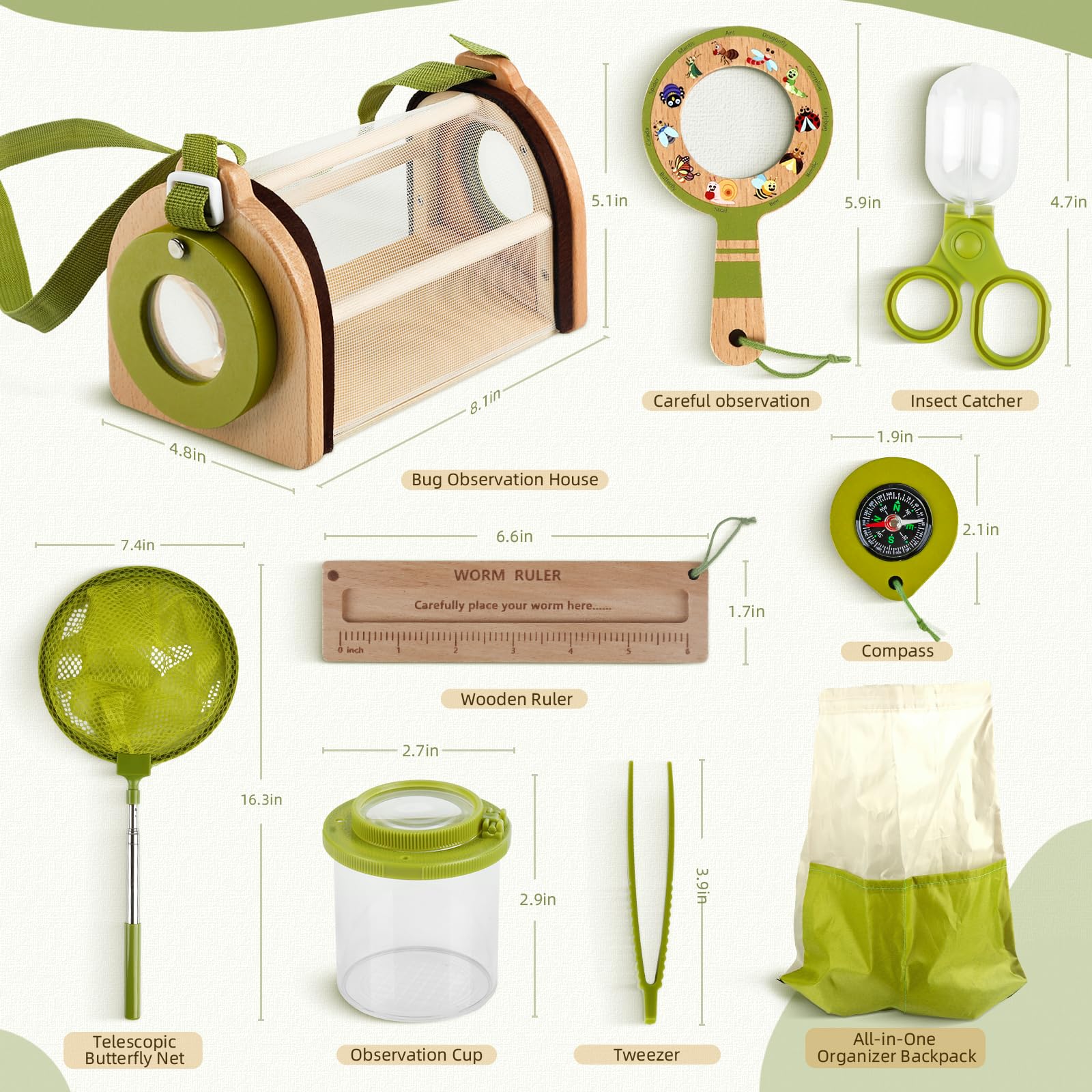 Marlrin Bug Catcher Kit organizer rings keep tools neatly stored