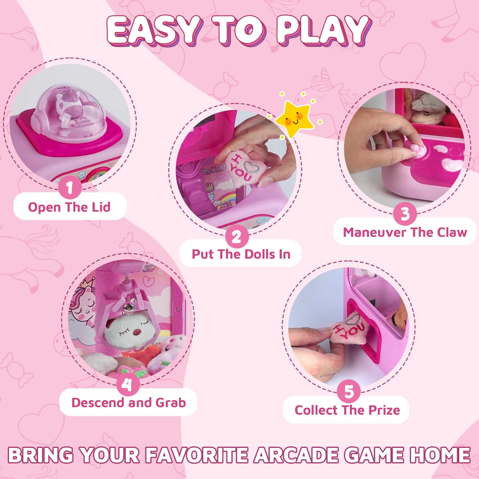 Marlrin Claw Machine joystick operation demonstrates kid-friendly control