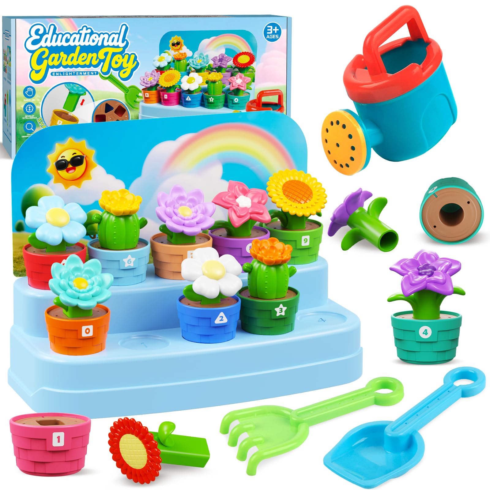 Marlrin Montessori Flowers Garden Toy with colorful petals for indoor play and learning.