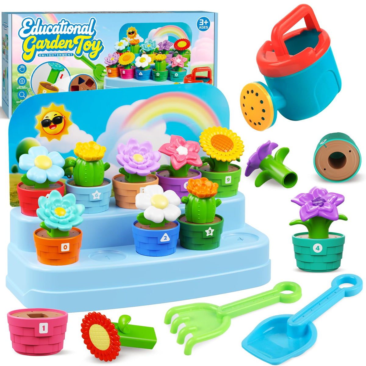 Marlrin Montessori Flowers Garden Toy with colorful petals for indoor play and learning.