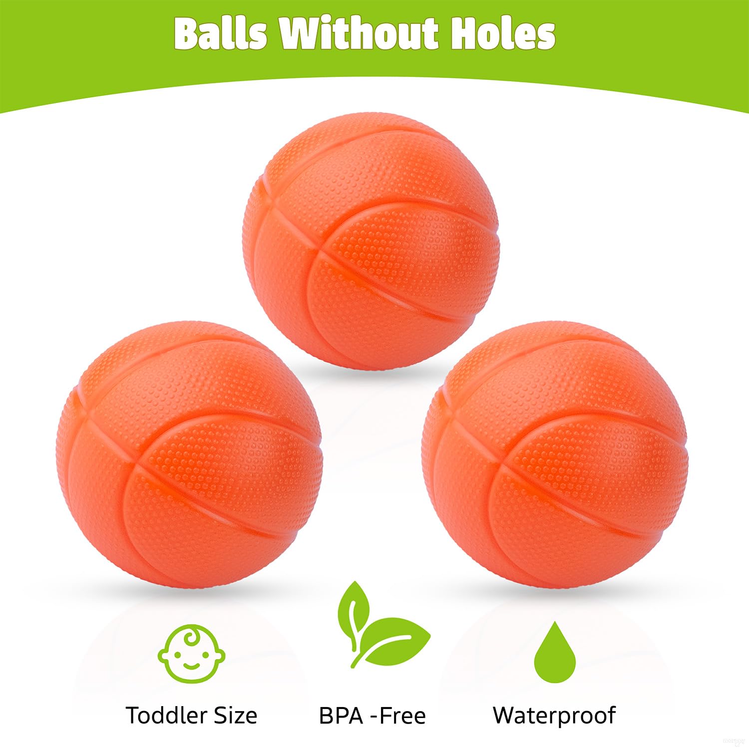 MARPPY three no-hole balls promote safe, mess-free bath fun