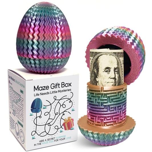 Marsaball Mystery Egg Maze Box shows intricate cash-hiding maze for a fun gift reveal