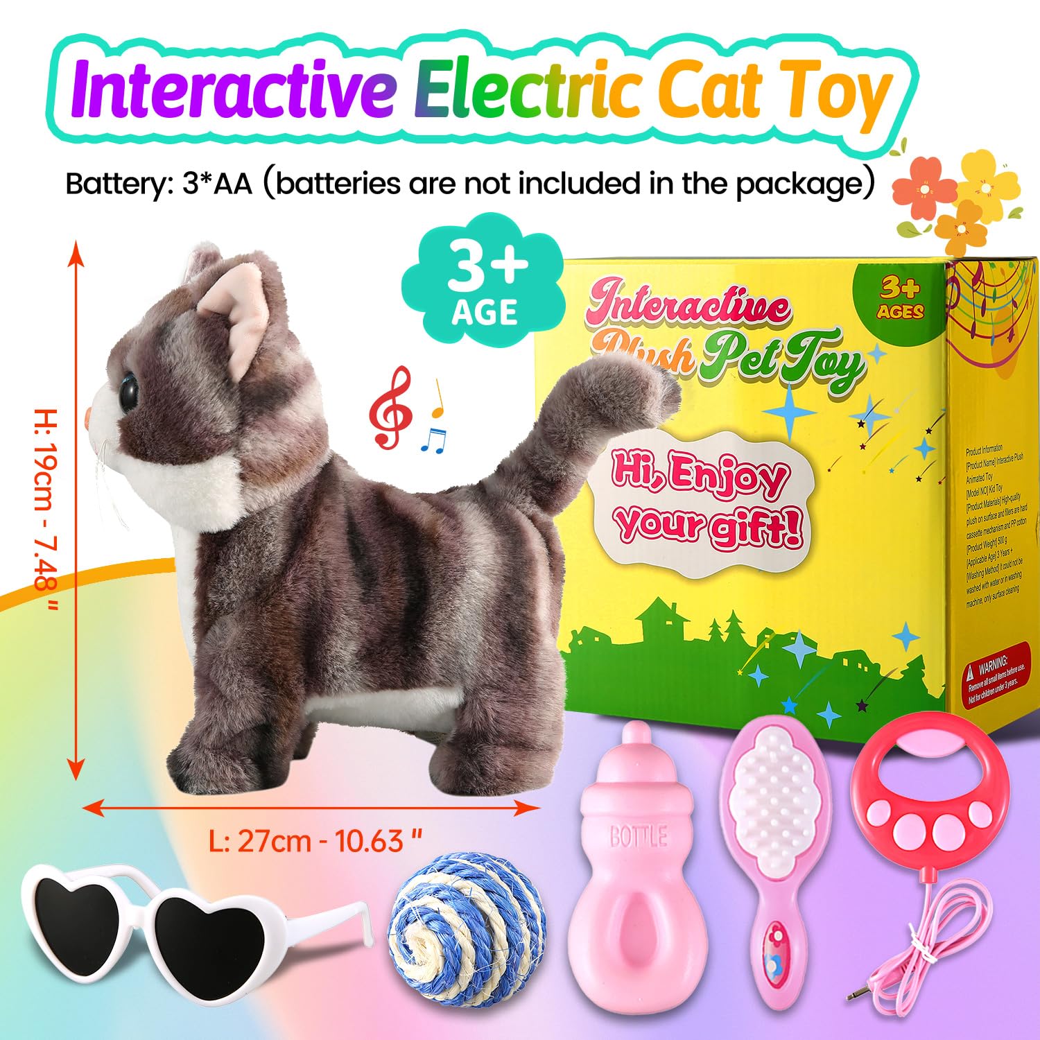 Marsjoy cat sunglasses accessory adds cute styling for imaginative play.