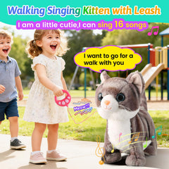 Marsjoy gray cat meowing provides responsive sounds for engaging playtime.