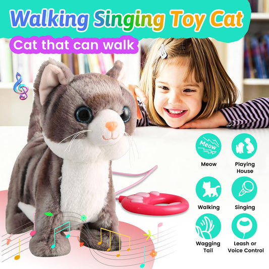 Marsjoy gray cat singing showcases playful audio features during pretend play.