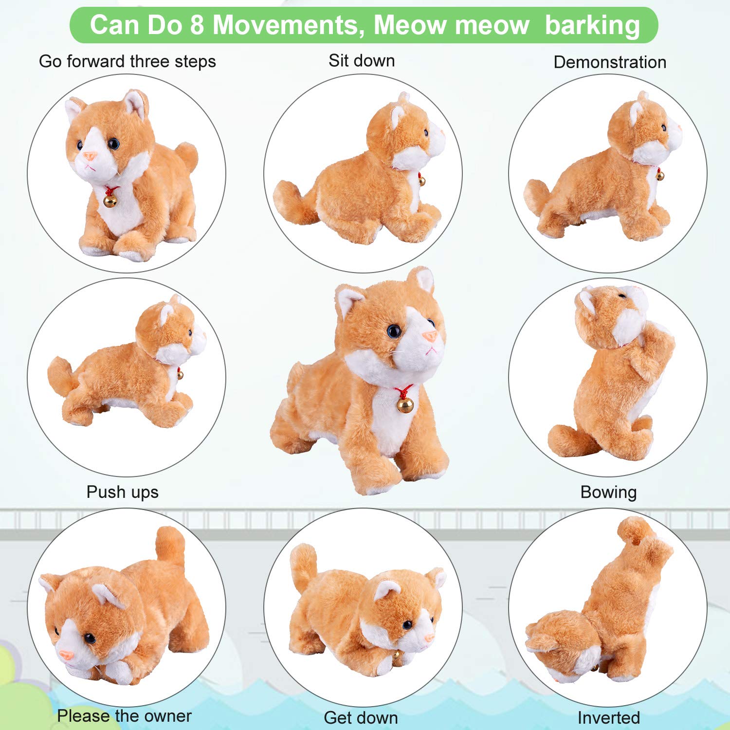 Marsjoy Yellow Robot Cat tail-touch control, enabling responsive tricks and bonding play.