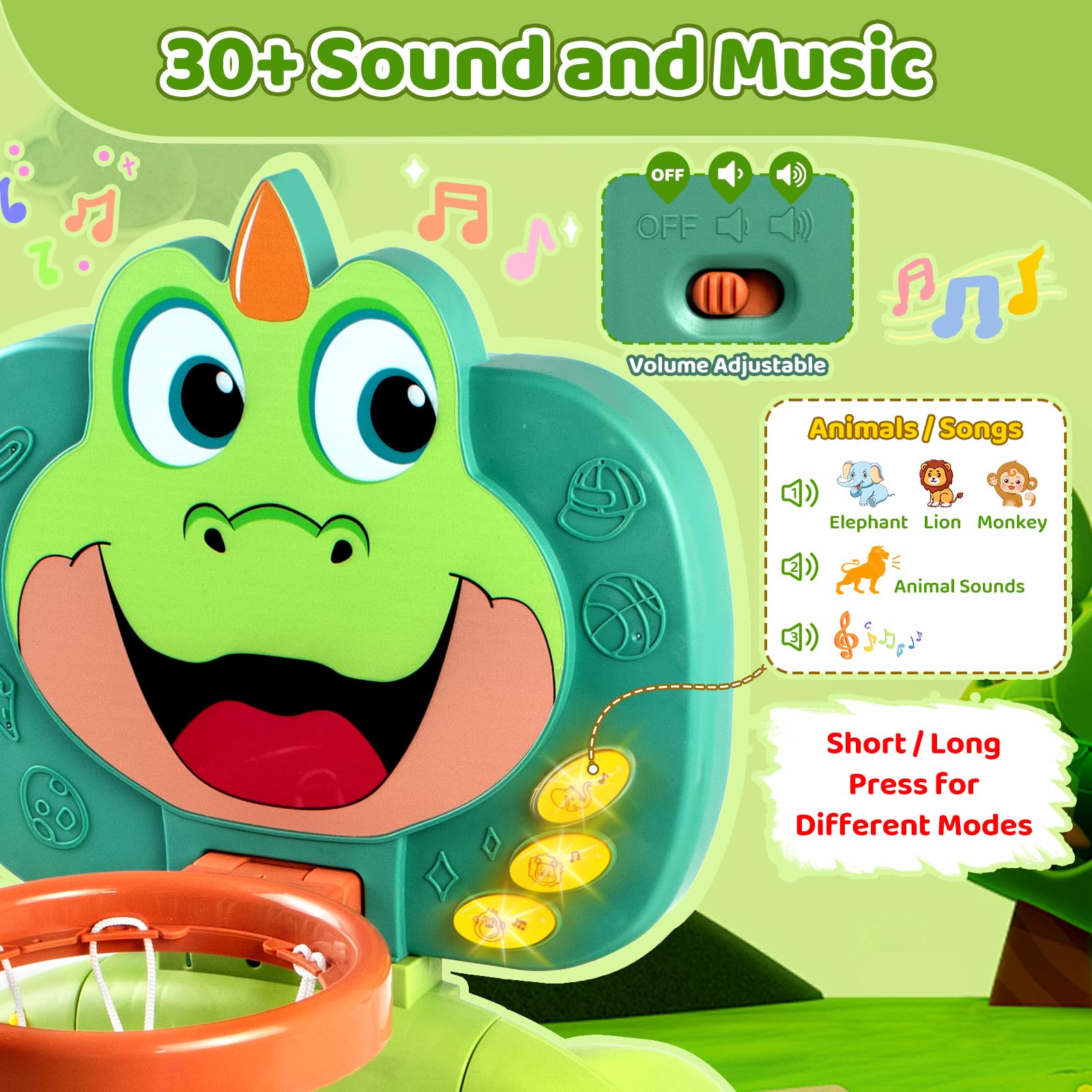 Marstone animal-button toy delivers sounds and tunes for sensory play.