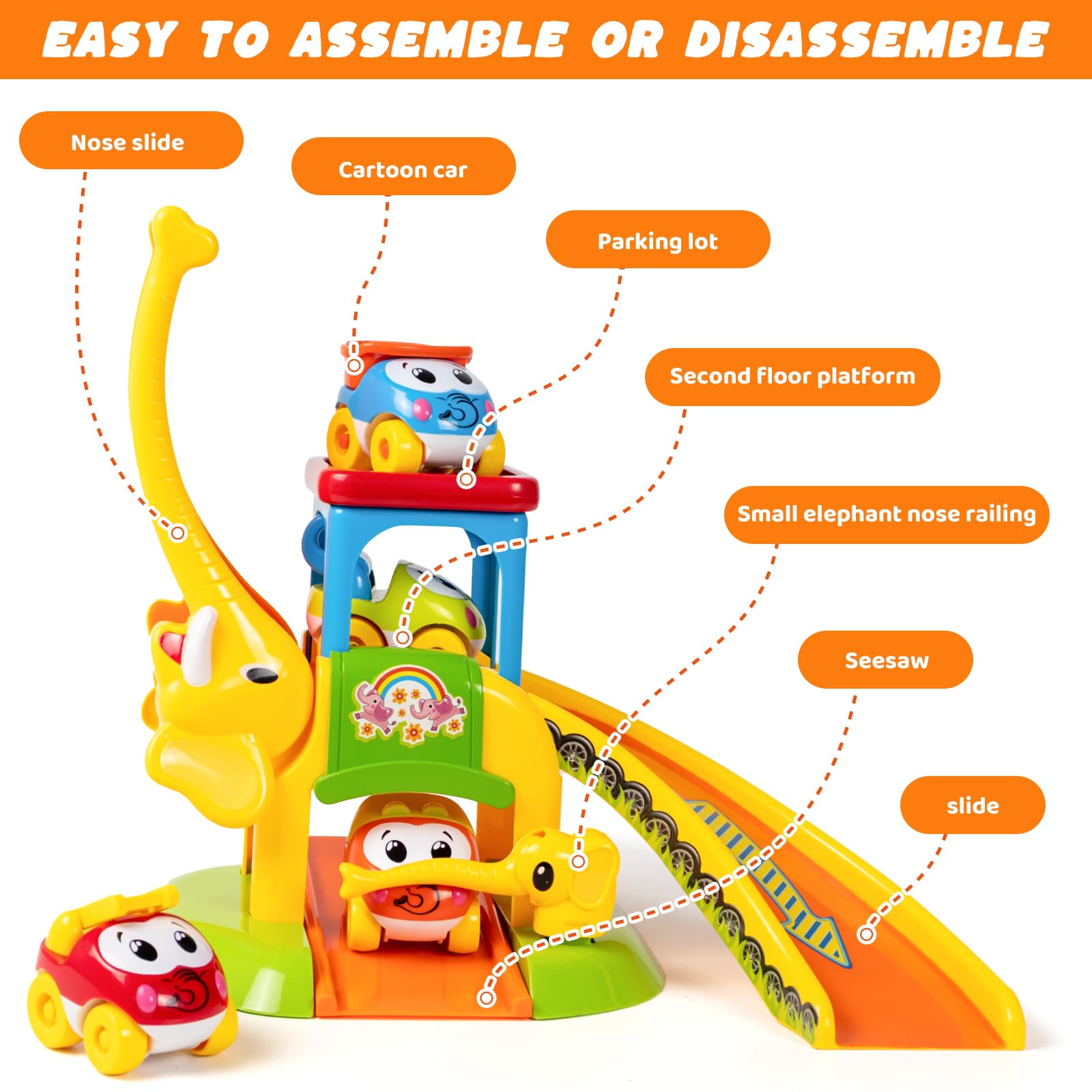 Marstone colorful track and slide set sparks sensory exploration and color recognition