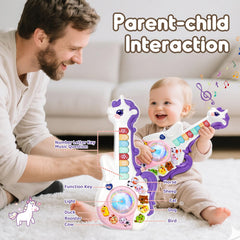 Marstone educational guitar for toddlers supports ABCs, numbers, and animals through playful exploration