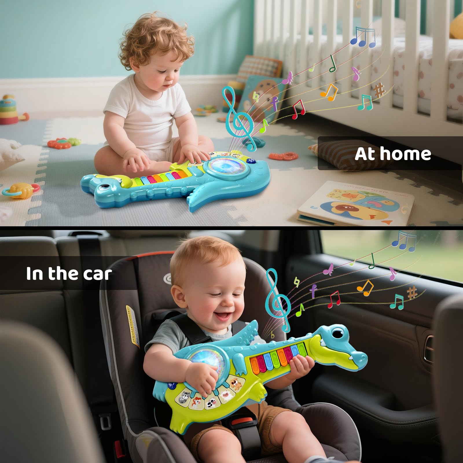 Marstone toy with flashing lights in music mode for engaging senses.
