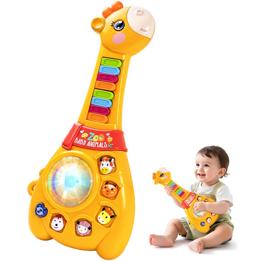 Marstone giraffe guitar toy with colorful keys supports early learning.