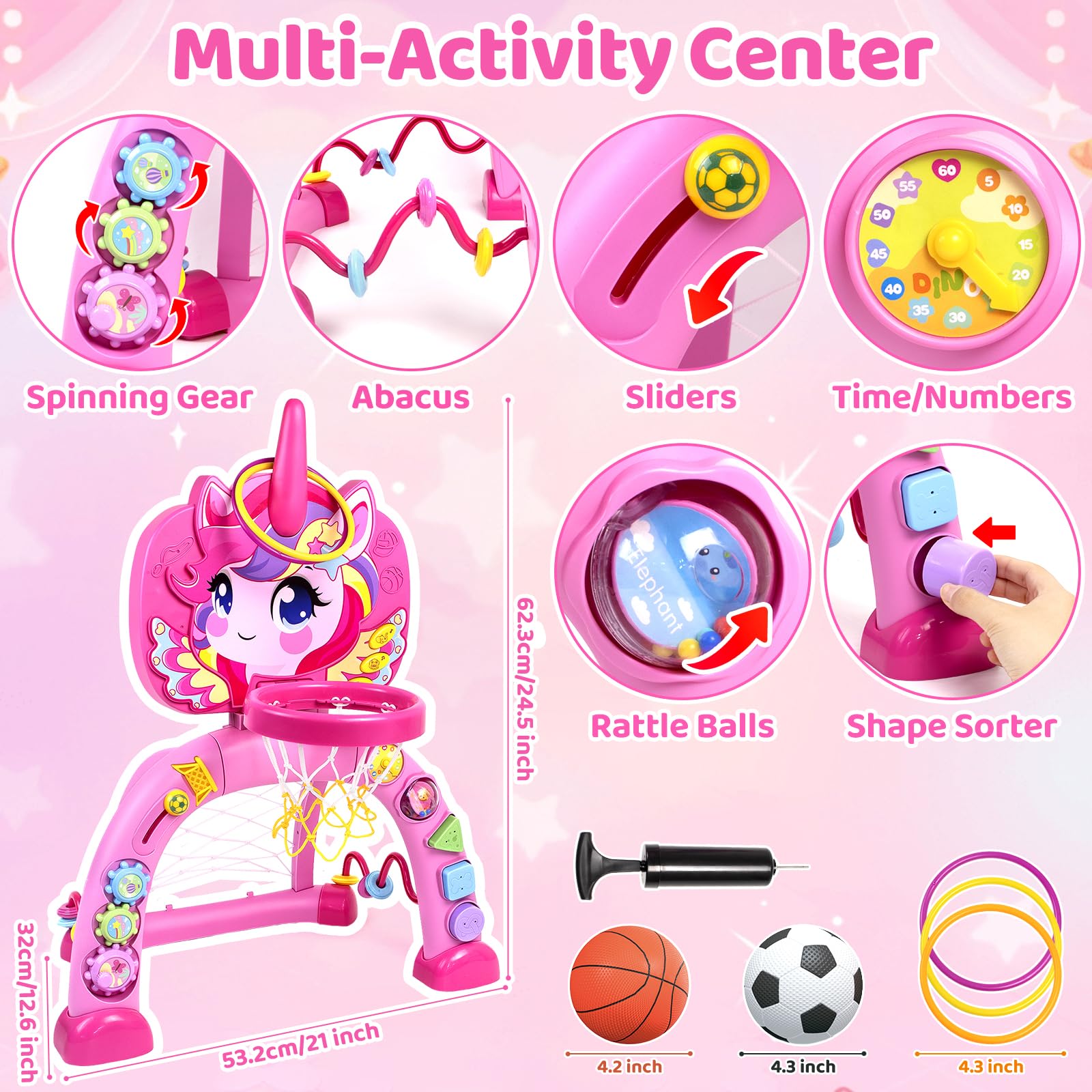 Marstone toddler sports center soccer goal with sound and goal celebration